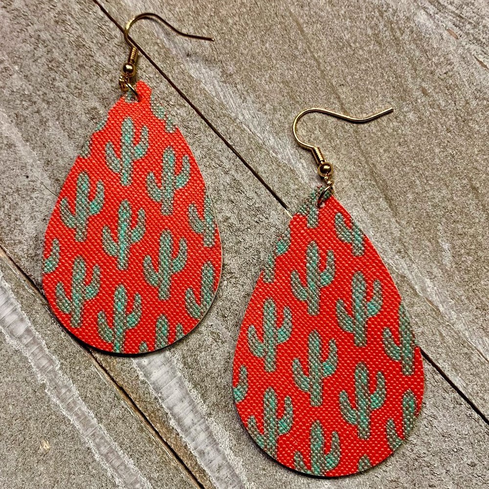 Cactus Teardrop Earrings